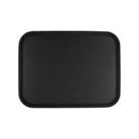 Non-Slip Rectangular Black Tray 380x510x20mm
