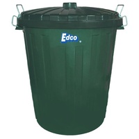 Plastic Garbage Bin with Lid (73L) Green