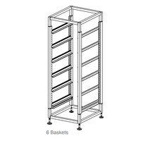 6 Basket Single Tier Glass Stand (Square)