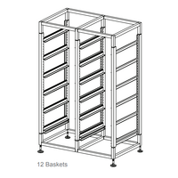 12 Basket Double Tier Glass Stand (Square)