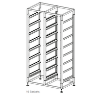 16 Basket Double Tier Glass Stand (Square)