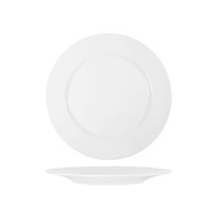 White Round Plate with Wide Rim - 203mm