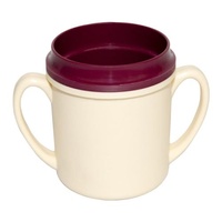 Mug Double Handle Insulated 250ml - YELLOW/BURGUNDY