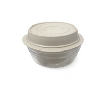 Soup and Salad Bowl Raised Lid Bone