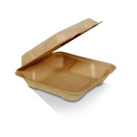 Unbleached Sugarcane 8" Clamshell