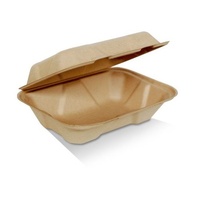 Unbleached Sugarcane 9x6x3" Clamshell