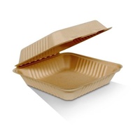 Unbleached Sugarcane 9" Clamshell