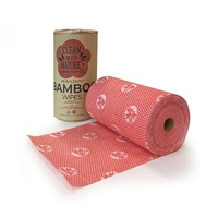Heavy Duty Bamboo Wipes - Red (6 rolls)
