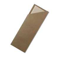 Kraft Cutlery Pouch with Bamboo Napkin