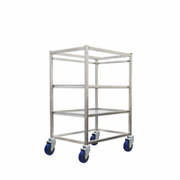 3 Bin Stainless Steel Mobile Ingredient Rack (Frame Only)