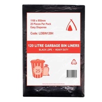 120L Heavy Duty LDPE Bin Liner (Black)