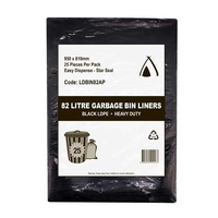 82L Heavy Duty LDPE Star Seal Bin Liner (Black)