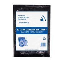 82L Extra Heavy Duty LDPE Bin Liner (Black)