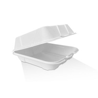 White Sugarcane 9" High Clamshell