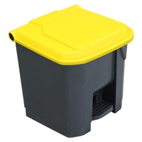 Foot Operated Pedal Bin with Coloured Lid (30L)