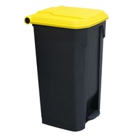 Foot Operated Pedal Bin with Coloured Lid (100L)