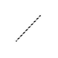 Stripe Paper Cocktail Straw - Black