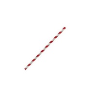 Stripe Paper Cocktail Straw - Red
