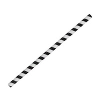 Stripe Paper Jumbo Straw - Black