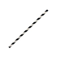 Stripe Paper Regular Straw - Black