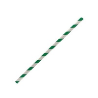 Stripe Paper Regular Straw - Green