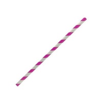 Stripe Paper Regular Straw - Pink