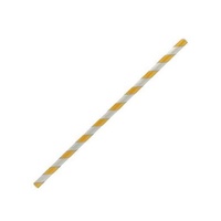 Stripe Paper Regular Straw - Yellow