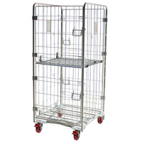 4 Sided Roll Cage with 2 Half Doors + 1 Full Door and Swing Up Shelf - A Base