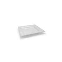 White Sugarcane Square Plate - 6"