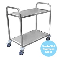 2 Tier (750 x 400mm) Grade 304 SS Service Trolley