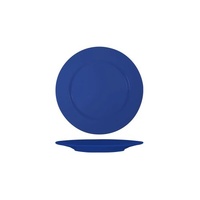 Blue Round Plate with Flat Rim - 165mm