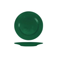 Green Round Plate with Flat Rim - 230mm