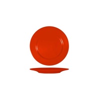 Red Round Plate with Flat Rim - 165mm