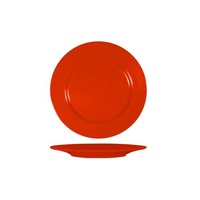 Red Round Plate with Flat Rim - 230mm