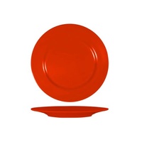Red Round Plate with Flat Rim - 254mm