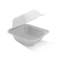 White Sugarcane 6" Hamburger Clamshell