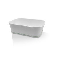 PLA Coated White Rectangular Container - 650ml