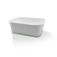 PLA Coated White Rectangular Container - 750ml