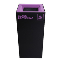 Waste Recycling Station Bin - Purple Lid (Glass Recycling)