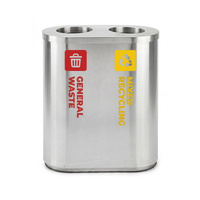 Stainless Steel Waste Sorting Station (Red &amp; Yellow)